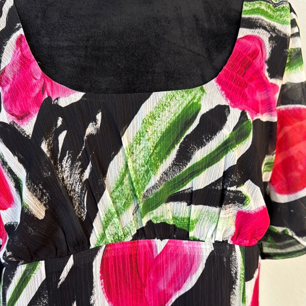 Pink and White Floral Maxi Sundress with 3/4 Sleeves - Picture 4 of 10